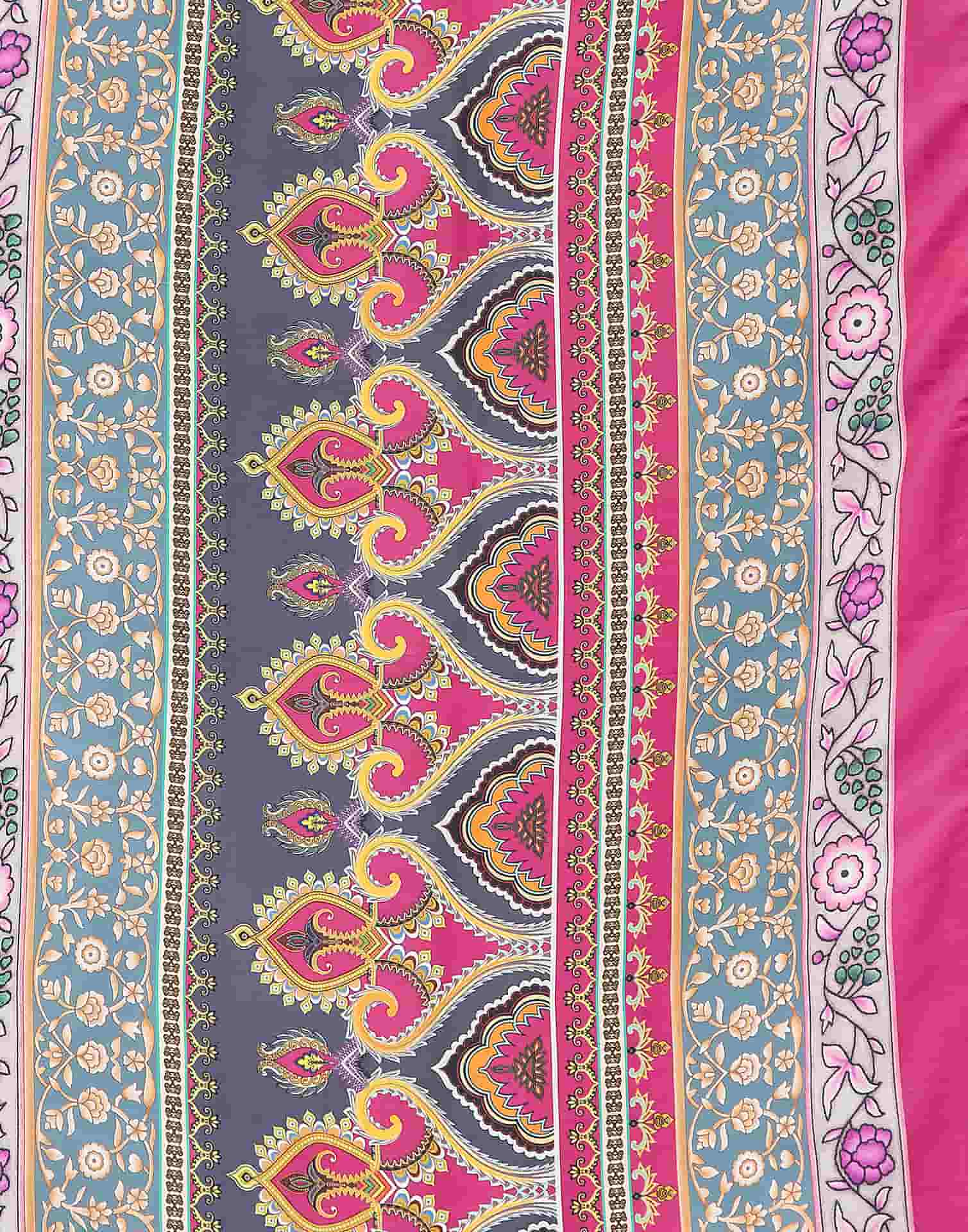 Mauve Silk Printed Saree