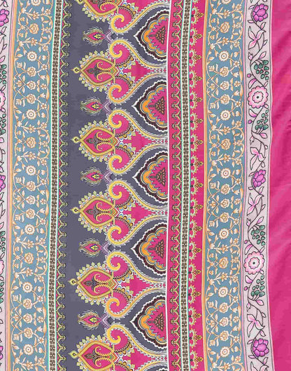 Mauve Silk Printed Saree