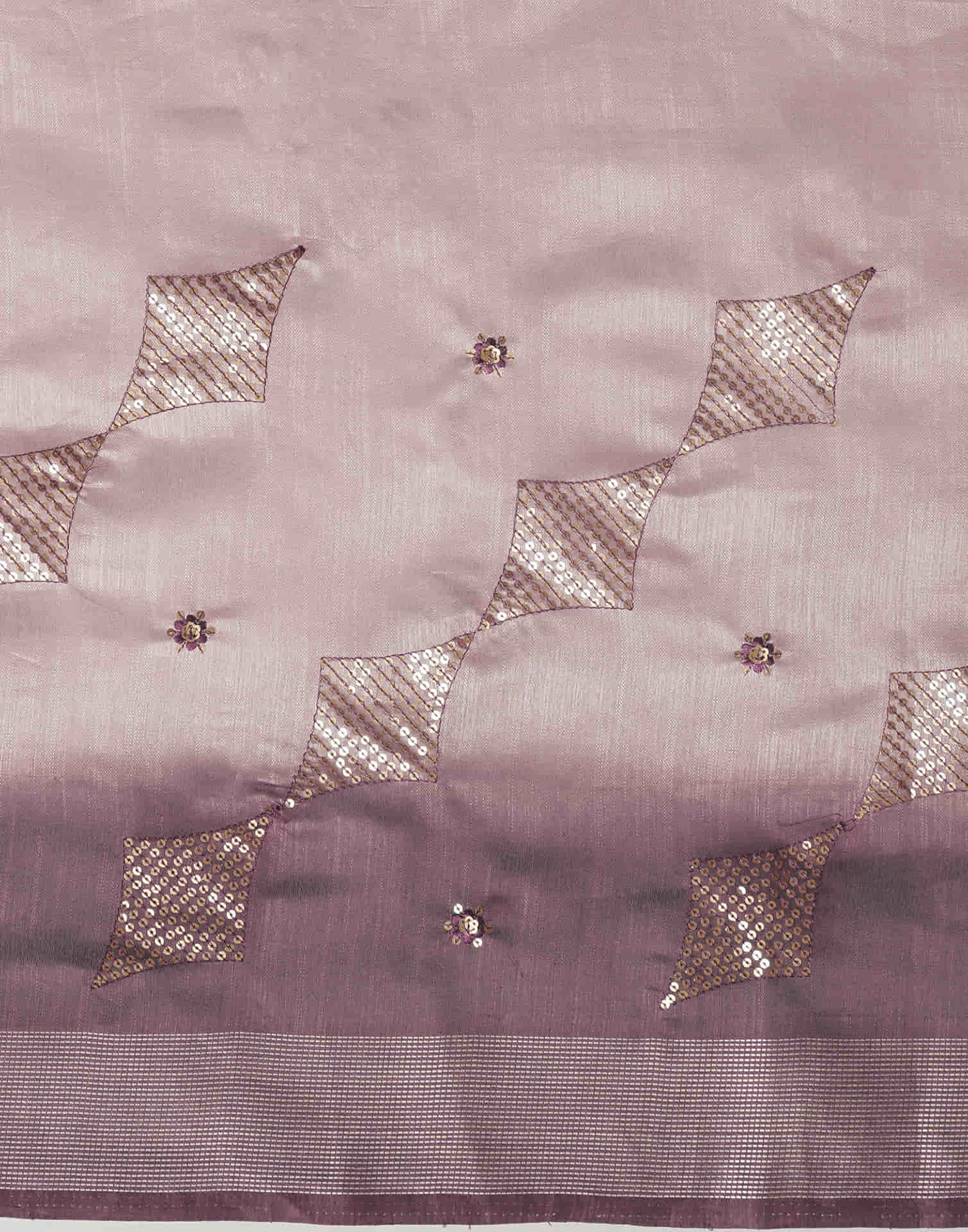 Dusty Lavender Silk Embroidery Embroidery Saree