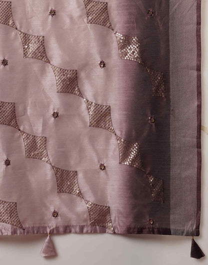 Dusty Lavender Silk Embroidery Embroidery Saree