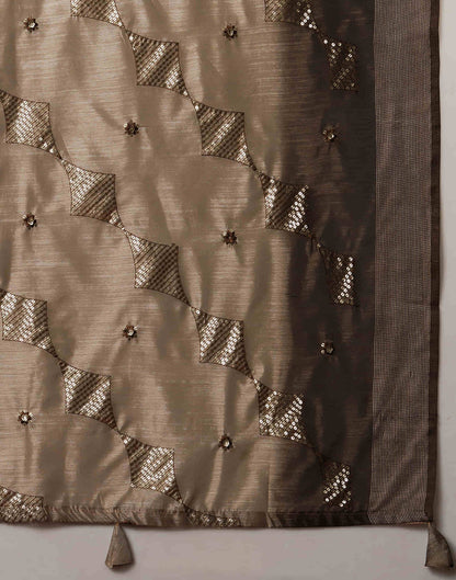 Beige Silk Embroidery Embroidery Saree