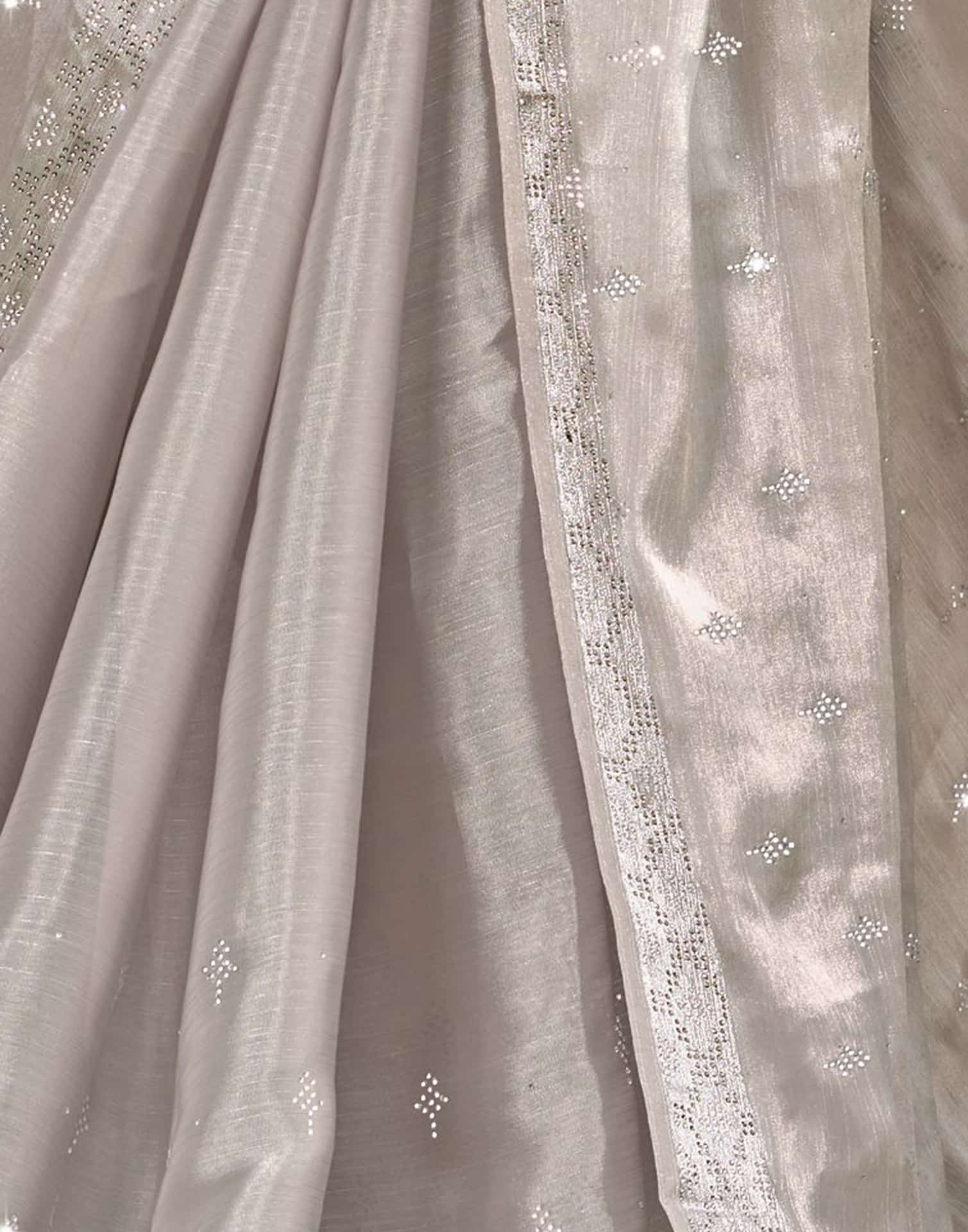 Grey Stone Work Embellished Silk Saree