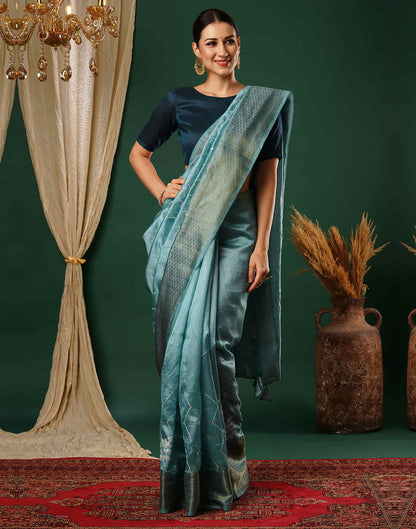 Sky Blue Sequence Silk Saree