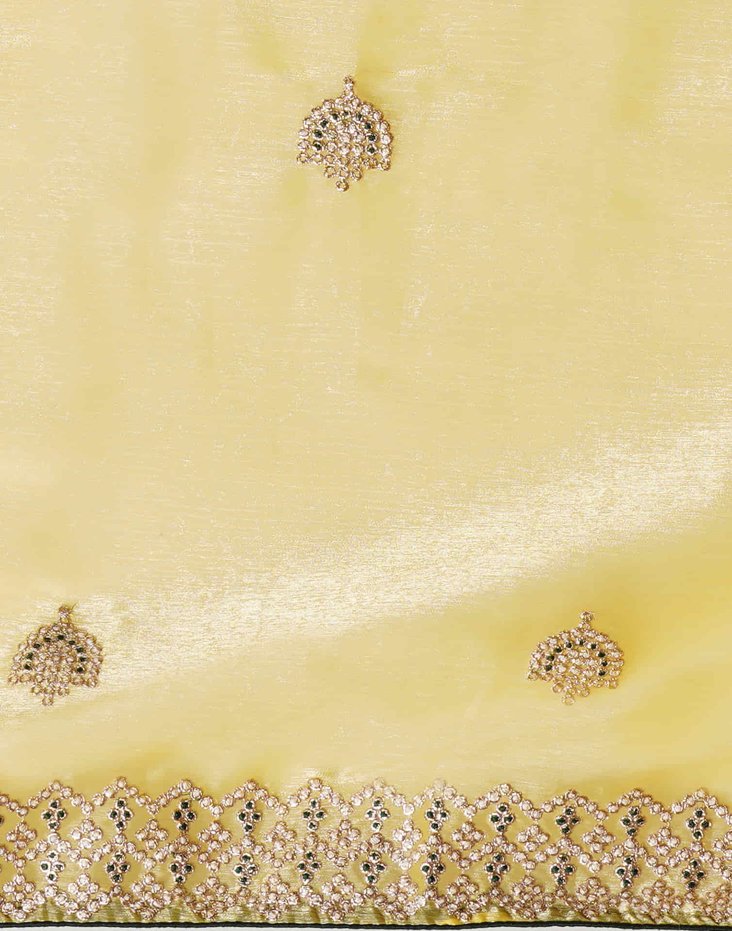 Yellow Embroidery Silk Saree