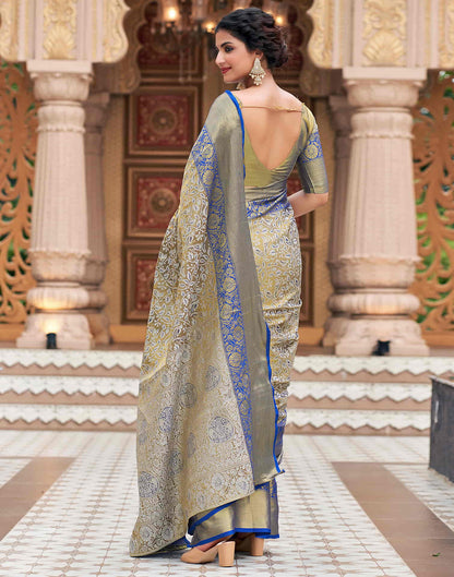 Dark Blue Woven Kanjivaram Silk Saree