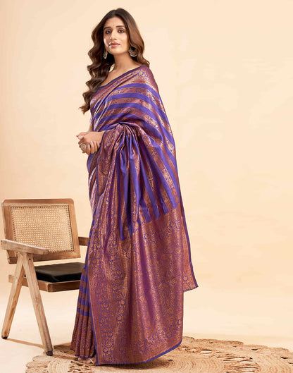 B1G1 Purple Banarasi Silk Woven Saree