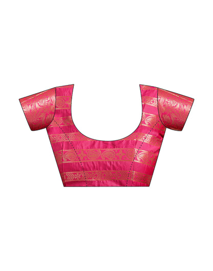 Rani Pink Banarasi Silk Woven Saree