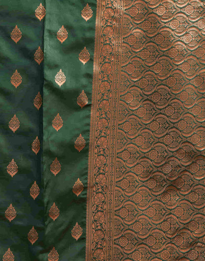 B1G1 Dark Green Banarasi Silk Woven Saree