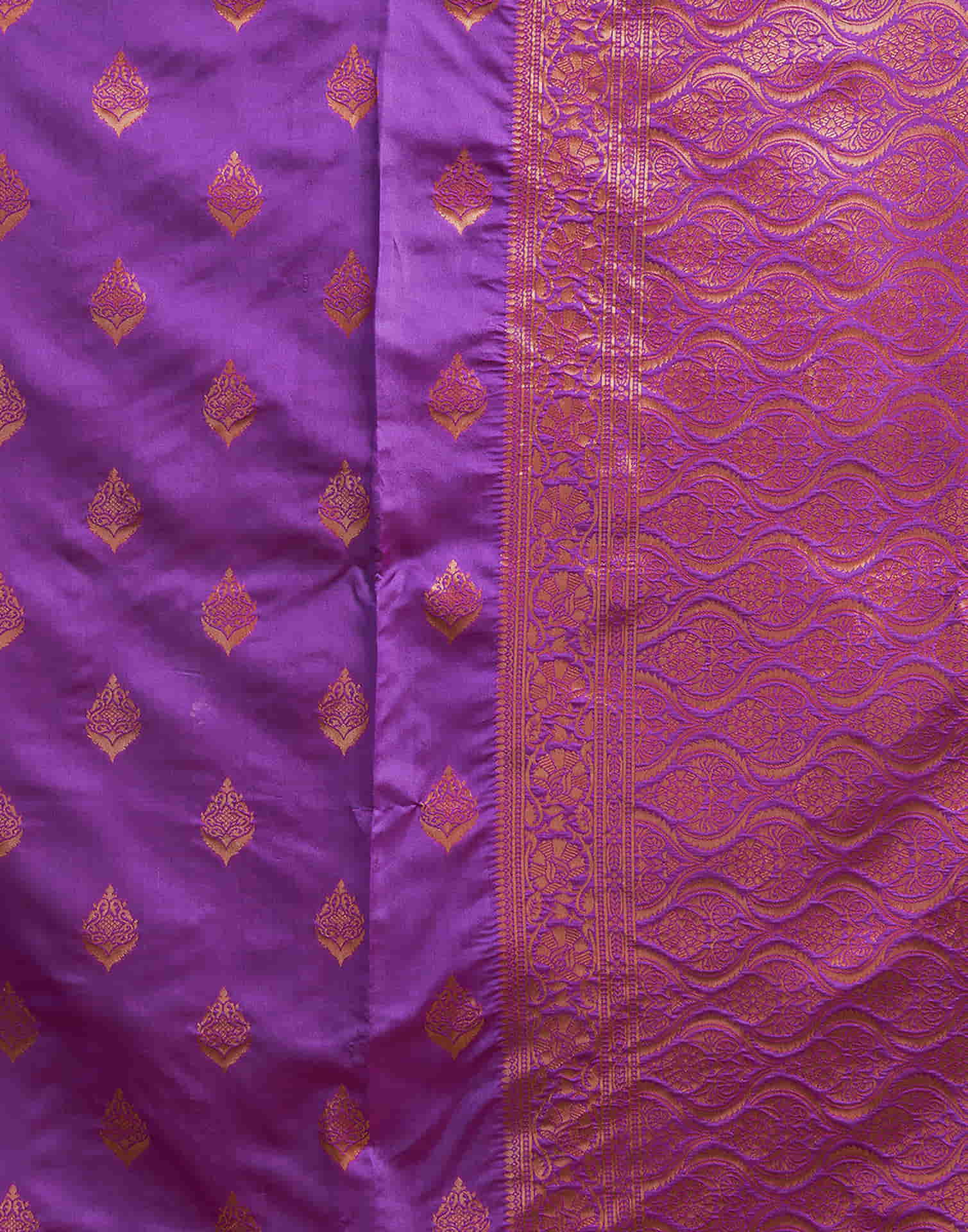 B1G1 Purple Banarasi Silk Woven Saree