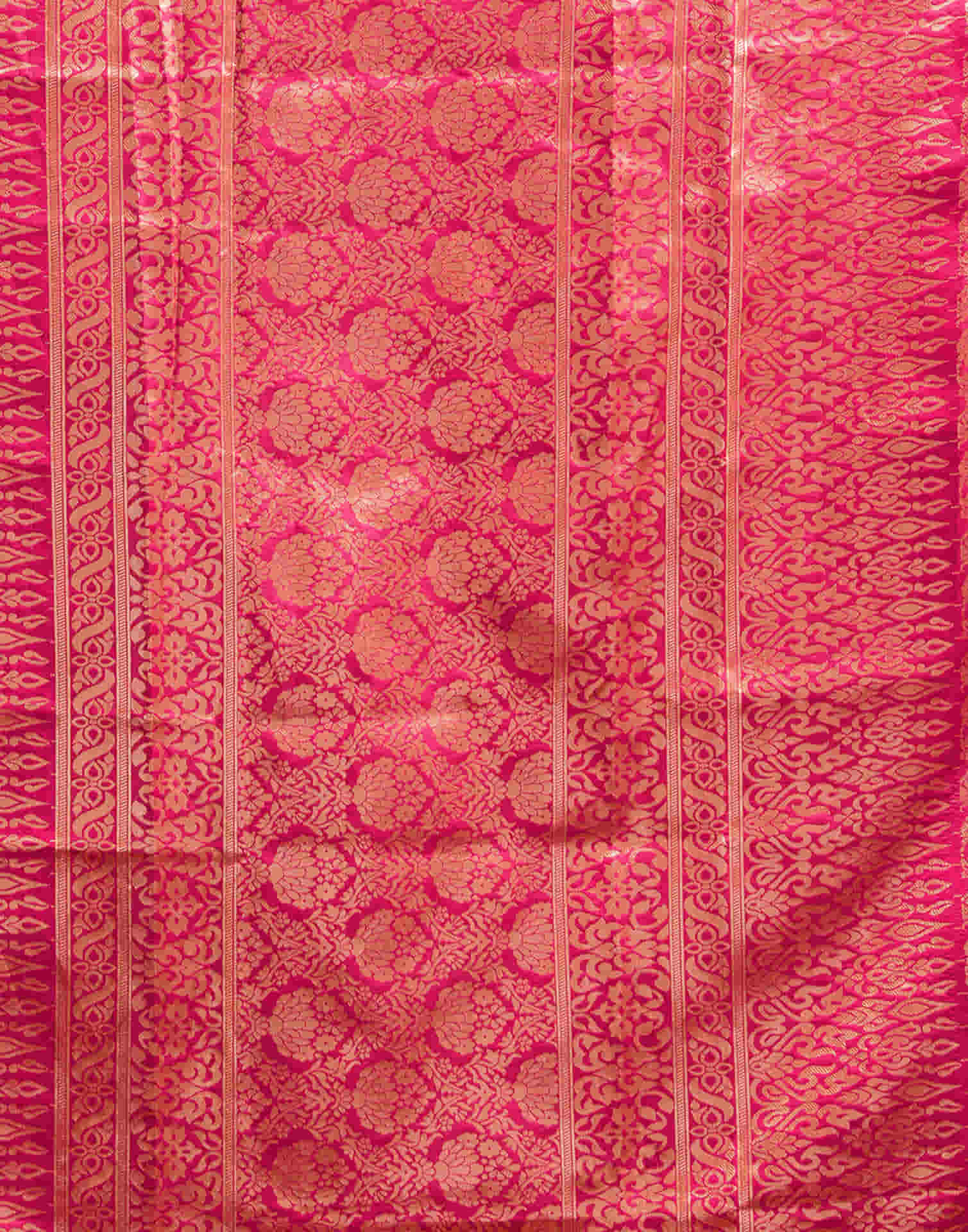 Rani Pink Banarasi Silk Woven Saree