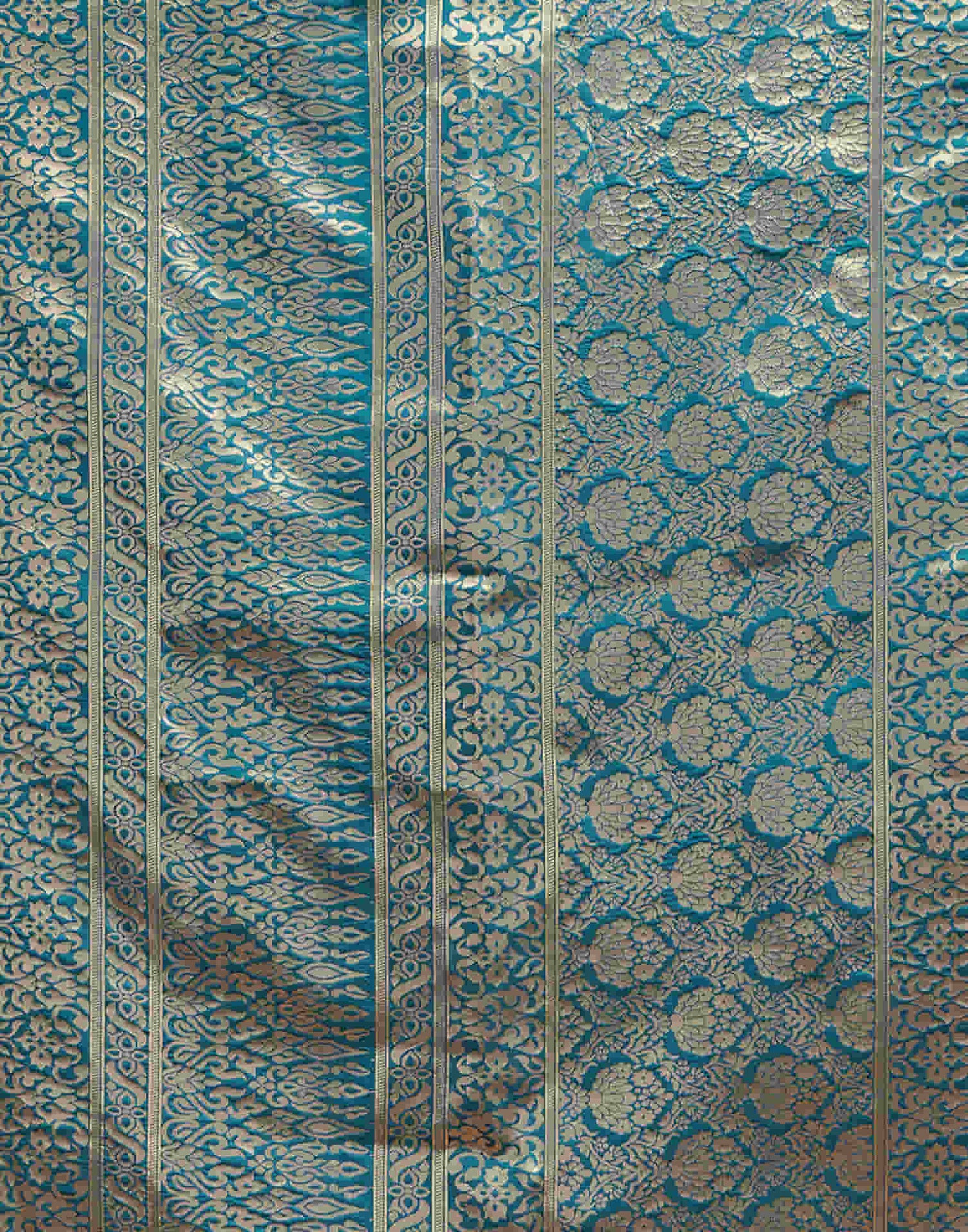 B1G1 Rama Blue Banarasi Silk Woven Saree