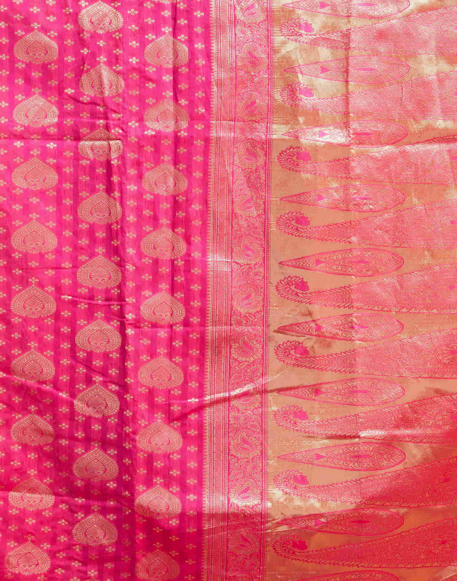 B1G1 Hot Pink Banarasi Silk Woven Saree