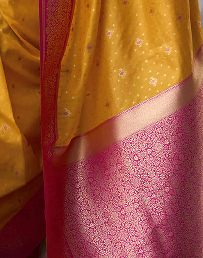 Turmeric Yellow Silk Woven Banarasi Saree