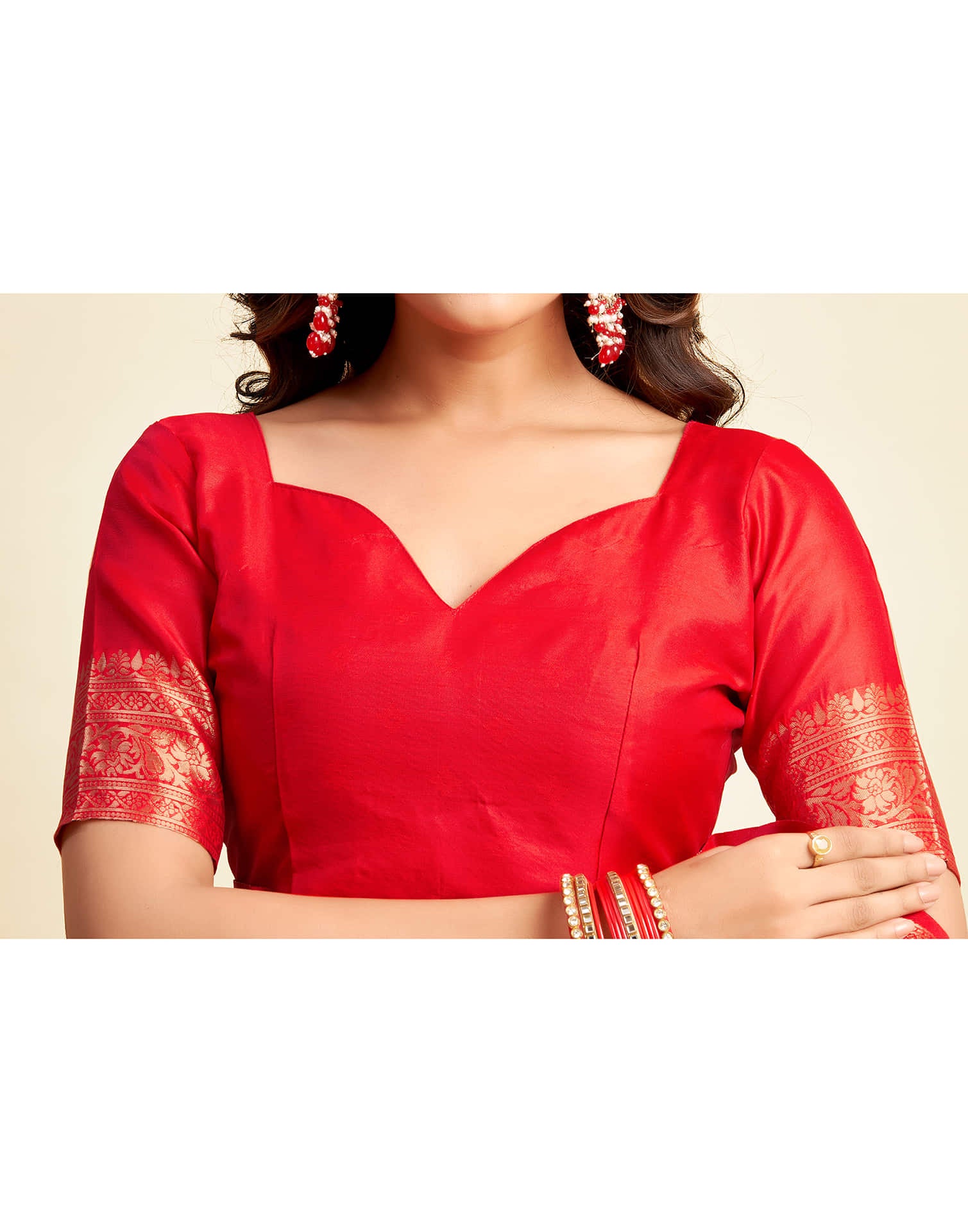 Red Silk Woven Banarasi Saree