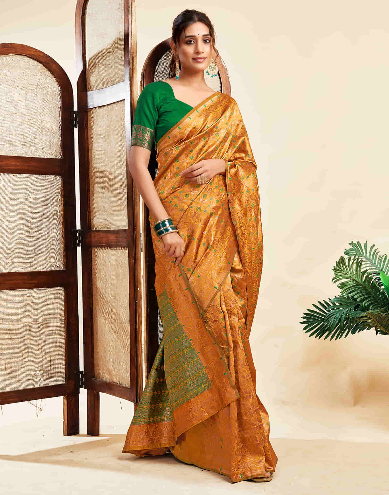 Turmeric Yellow Silk Woven Saree