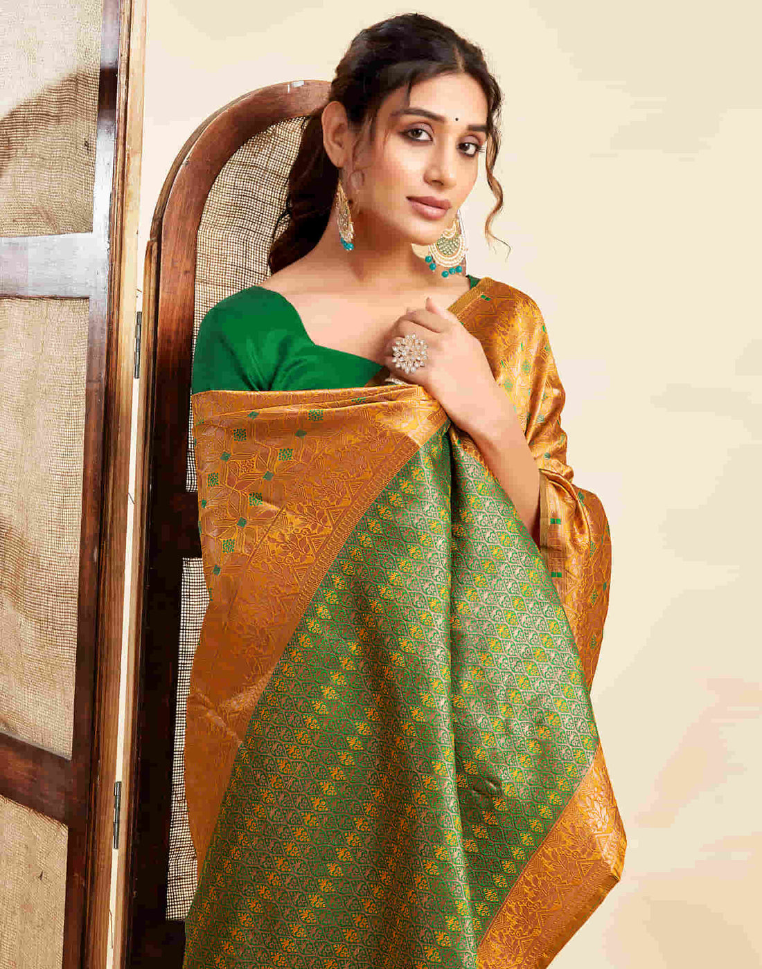 Turmeric Yellow Silk Woven Banarasi Saree