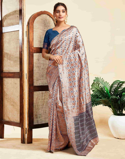 Grey Silk Woven Saree