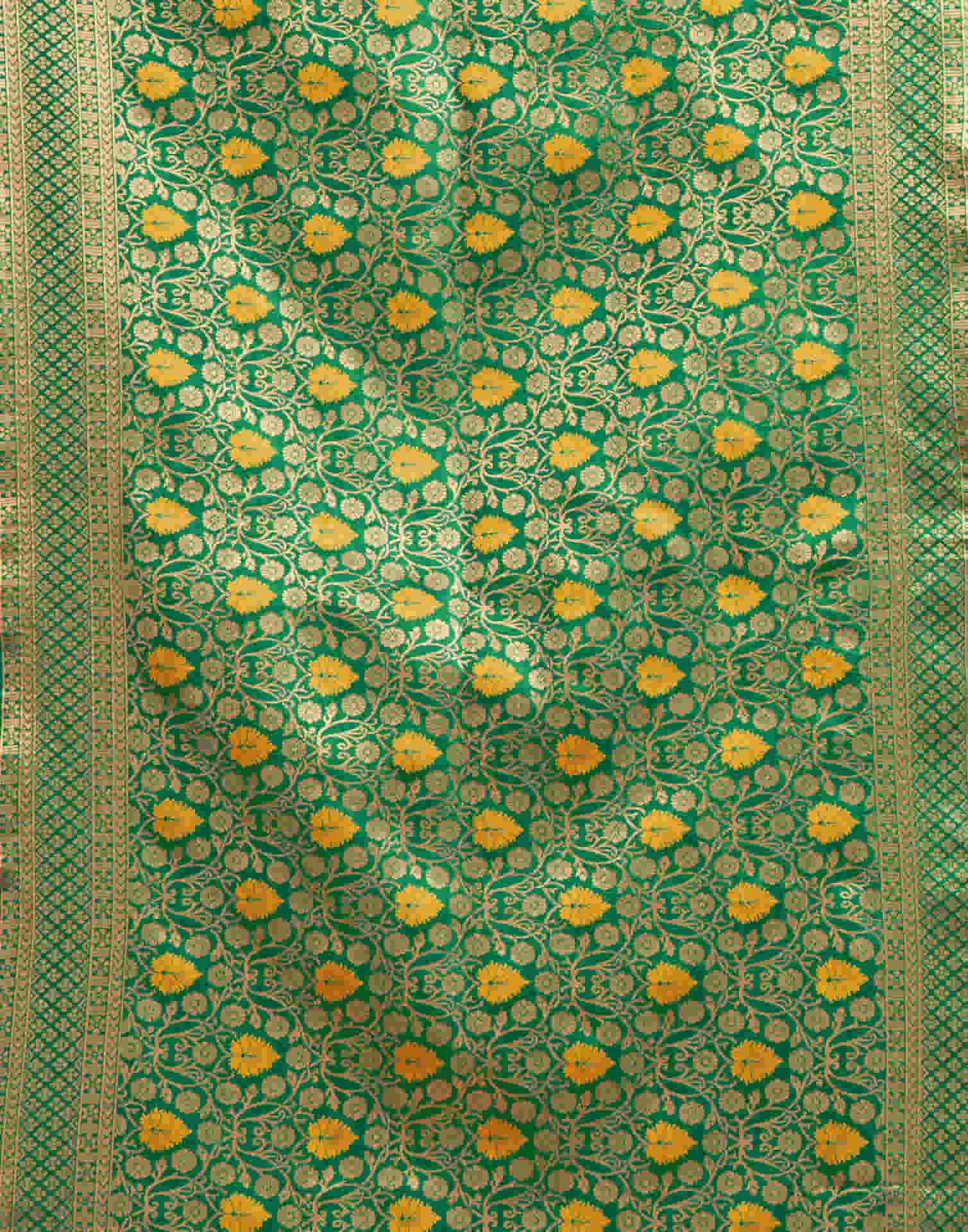 Turmeric Yellow Silk Woven Banarasi Saree