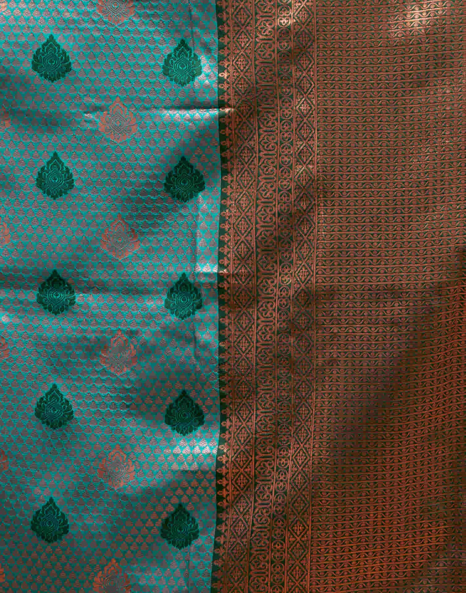 Teal Green Silk Woven Banarasi Saree