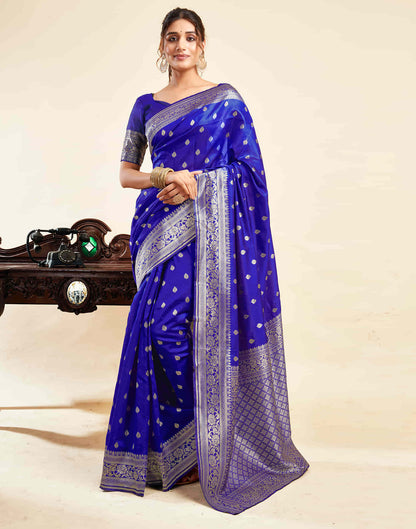 Blue Silk Woven Banarasi Saree