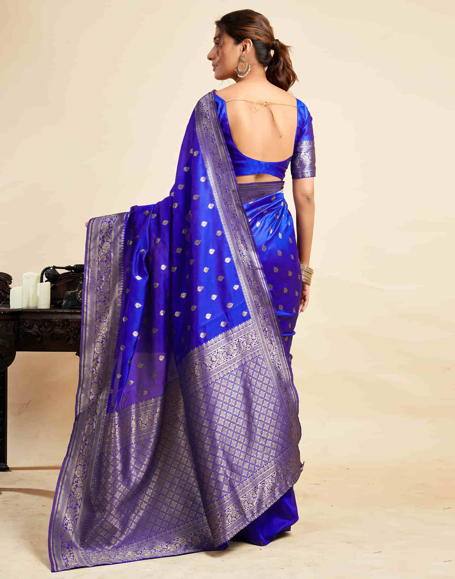 Blue Silk Woven Banarasi Saree