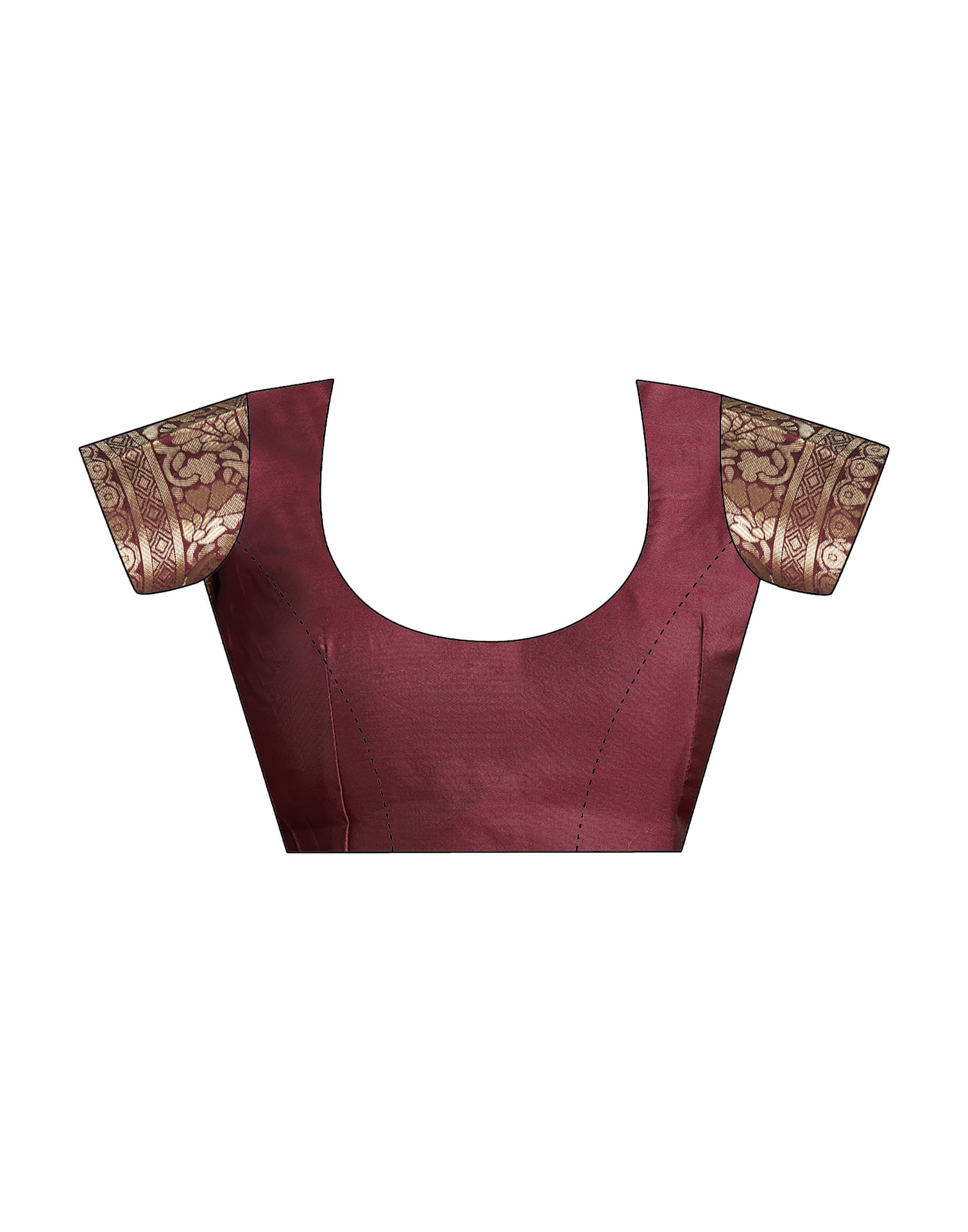 Maroon Silk Woven Banarasi Saree