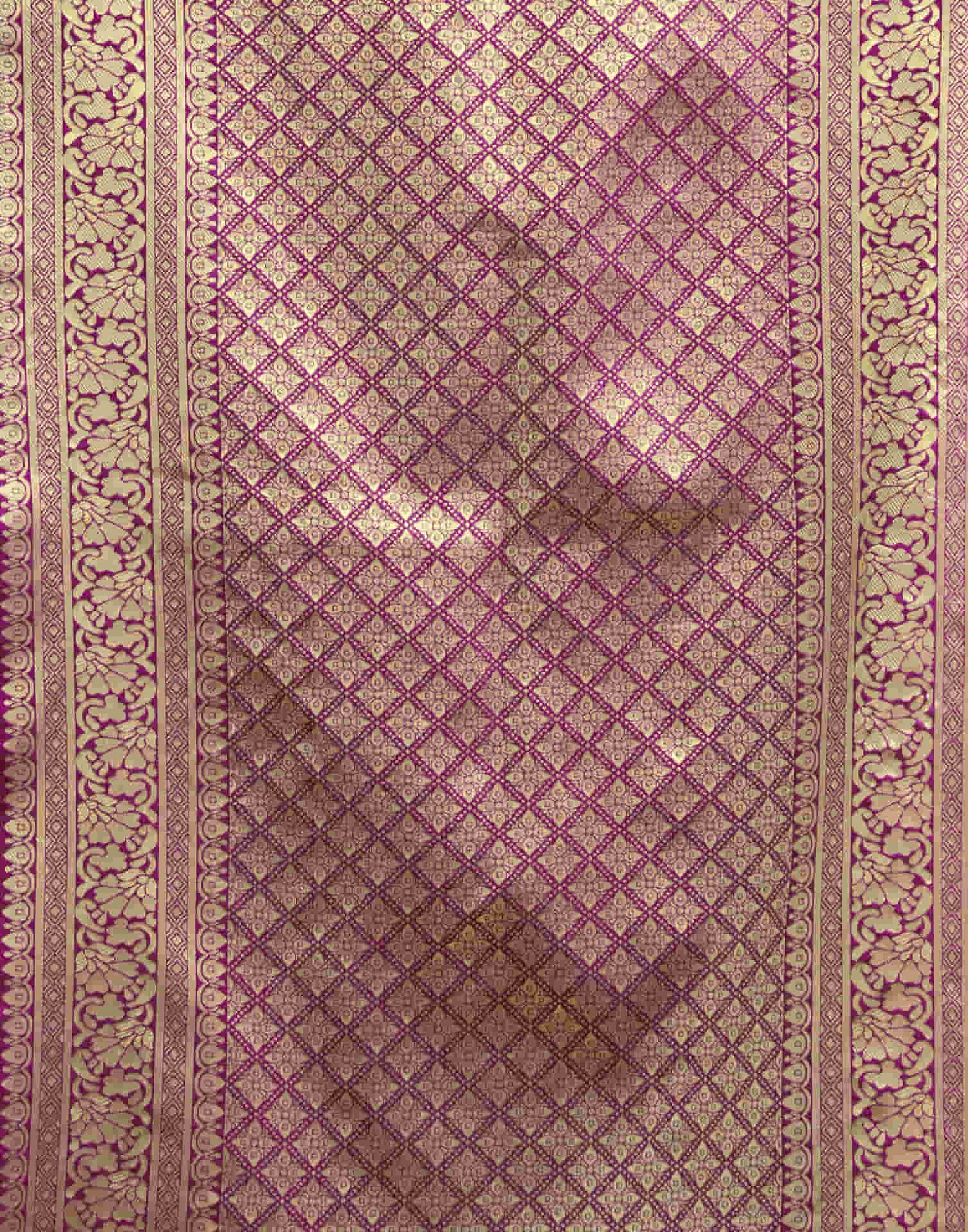 Magenta Silk Woven Banarasi Saree