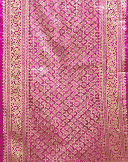 Magenta Silk Woven Banarasi Saree