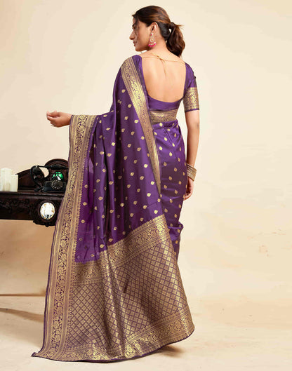 Purple Silk Woven Banarasi Saree