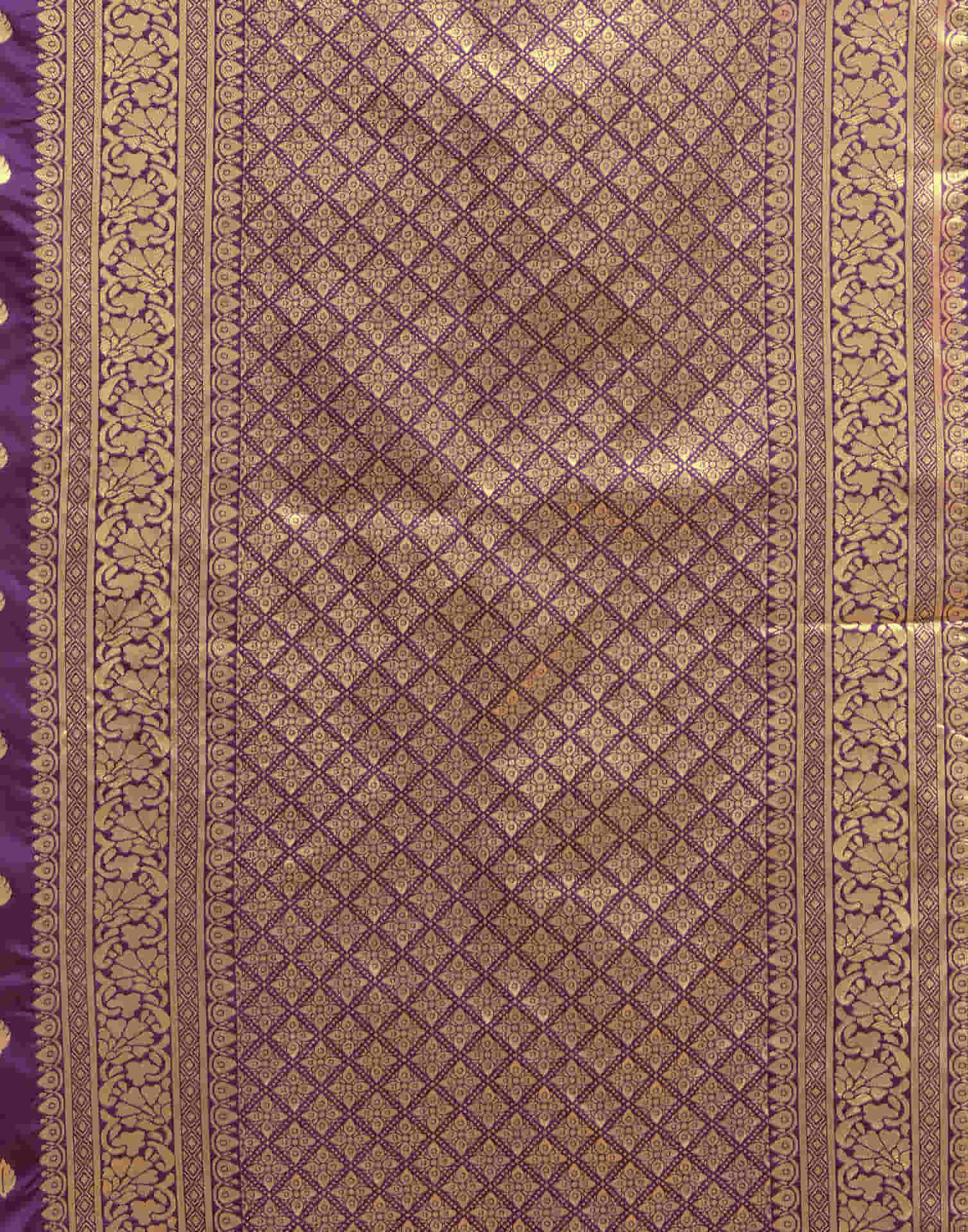 Purple Silk Woven Banarasi Saree