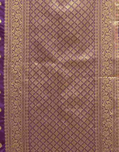 Purple Silk Woven Banarasi Saree