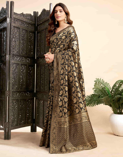 Black Silk Woven Banarasi Saree