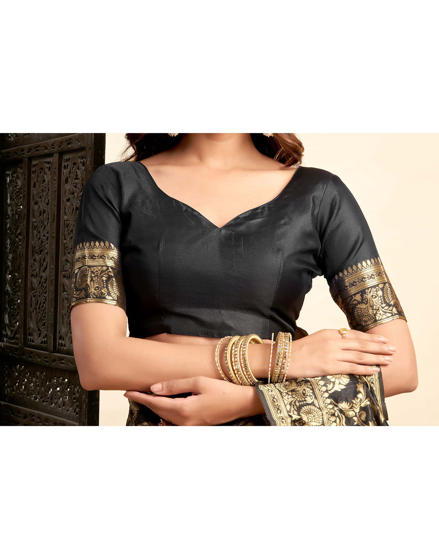 Black Silk Woven Banarasi Saree