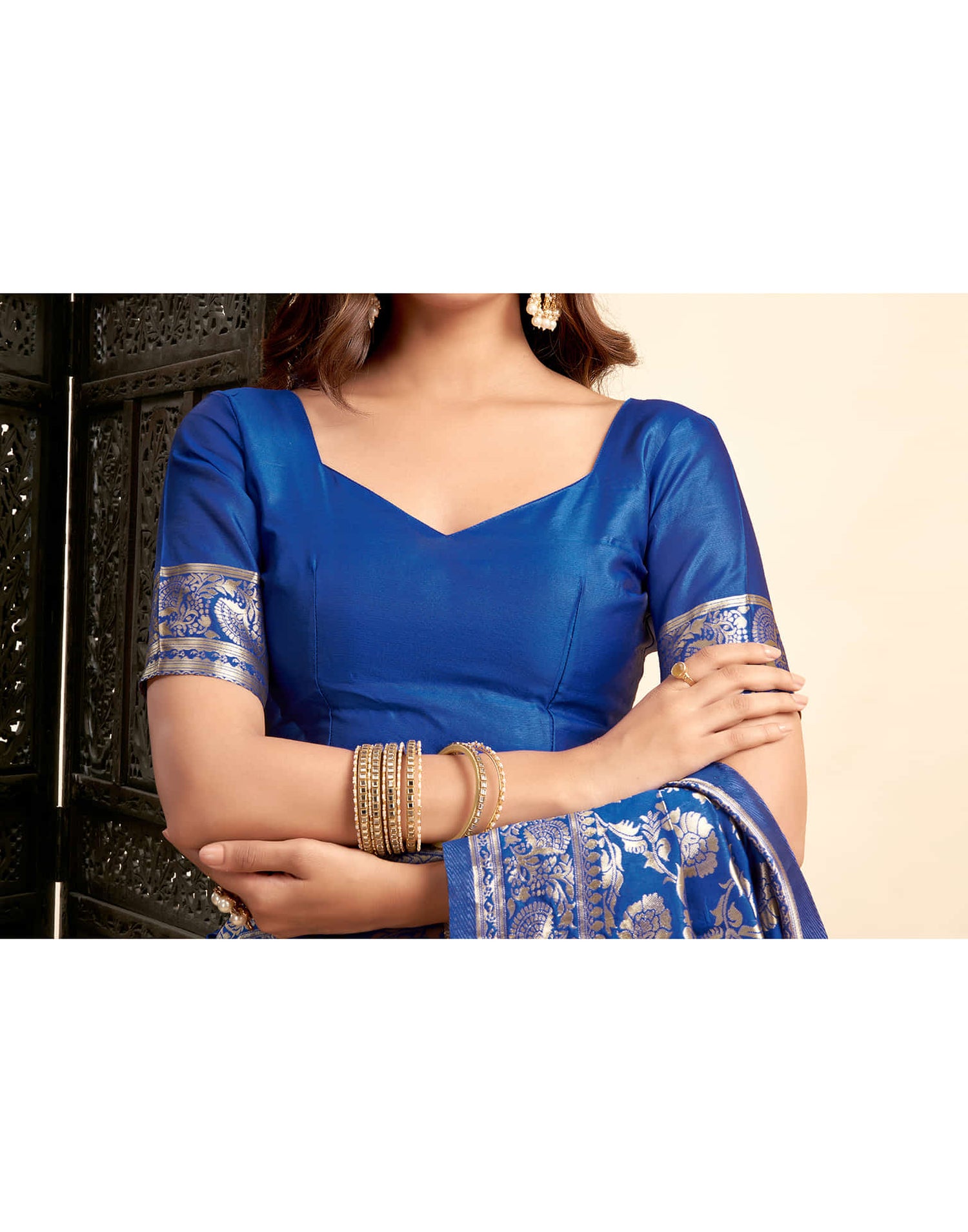 Blue Silk Woven Banarasi Saree