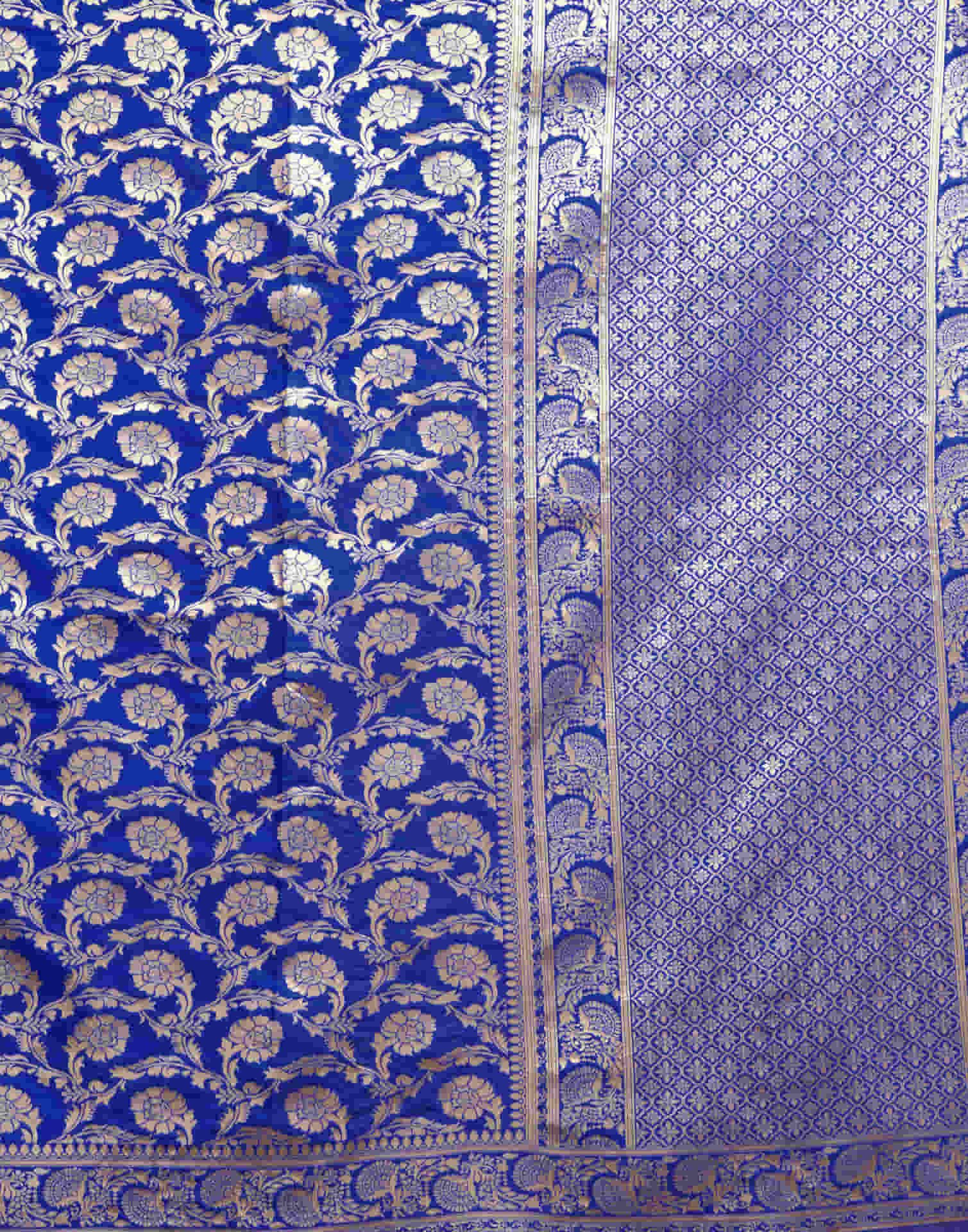 Blue Silk Woven Banarasi Saree