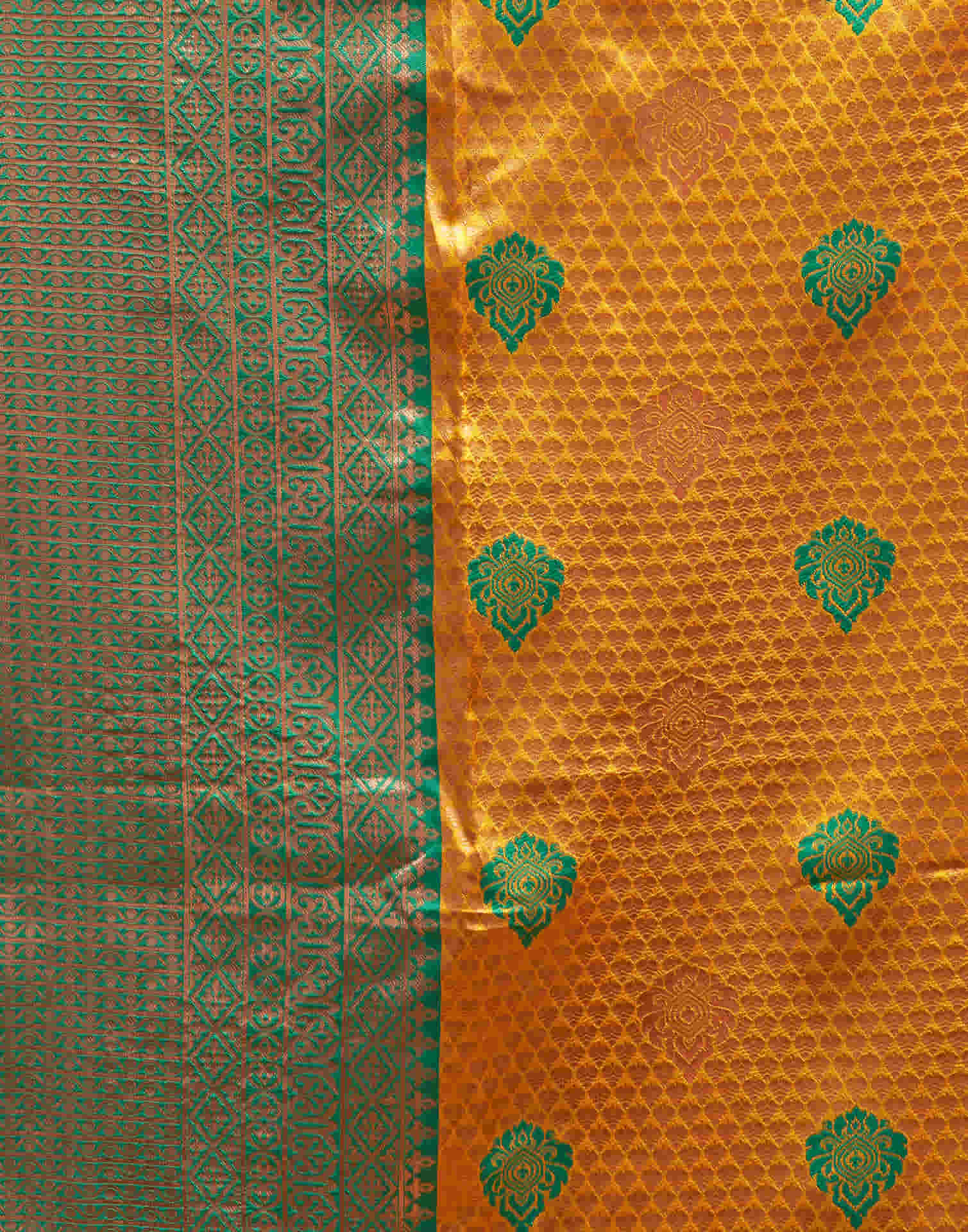 Turmeric Yellow Silk Woven Banarasi Saree