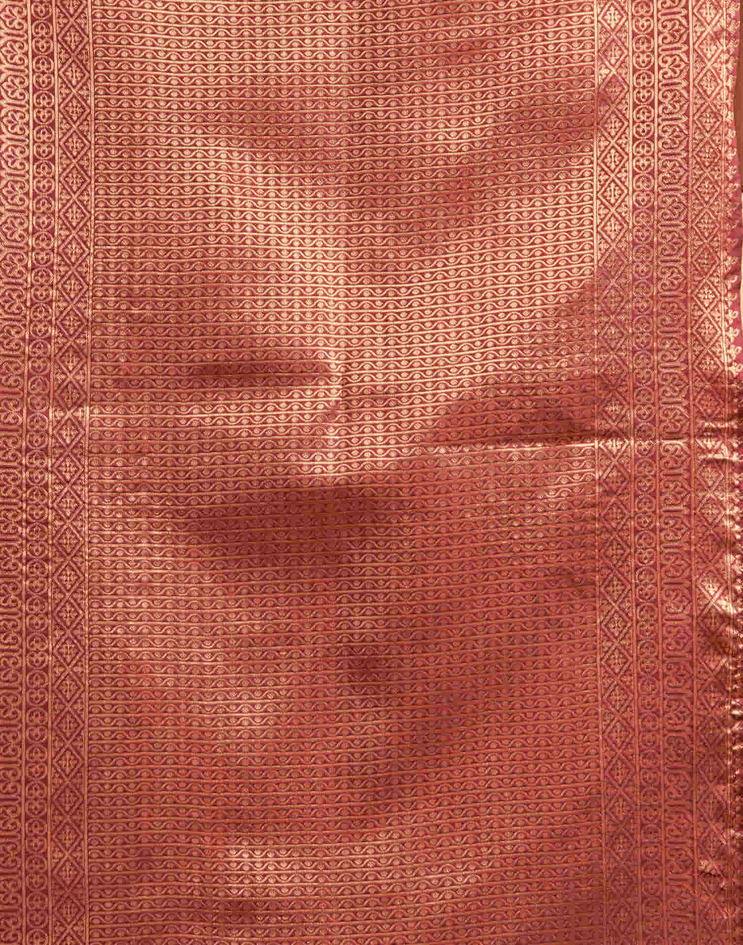 Rose Gold Silk Woven Banarasi Saree