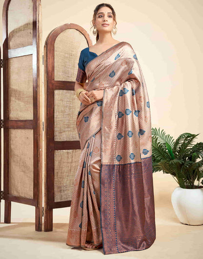 Grey Silk Woven Banarasi Saree