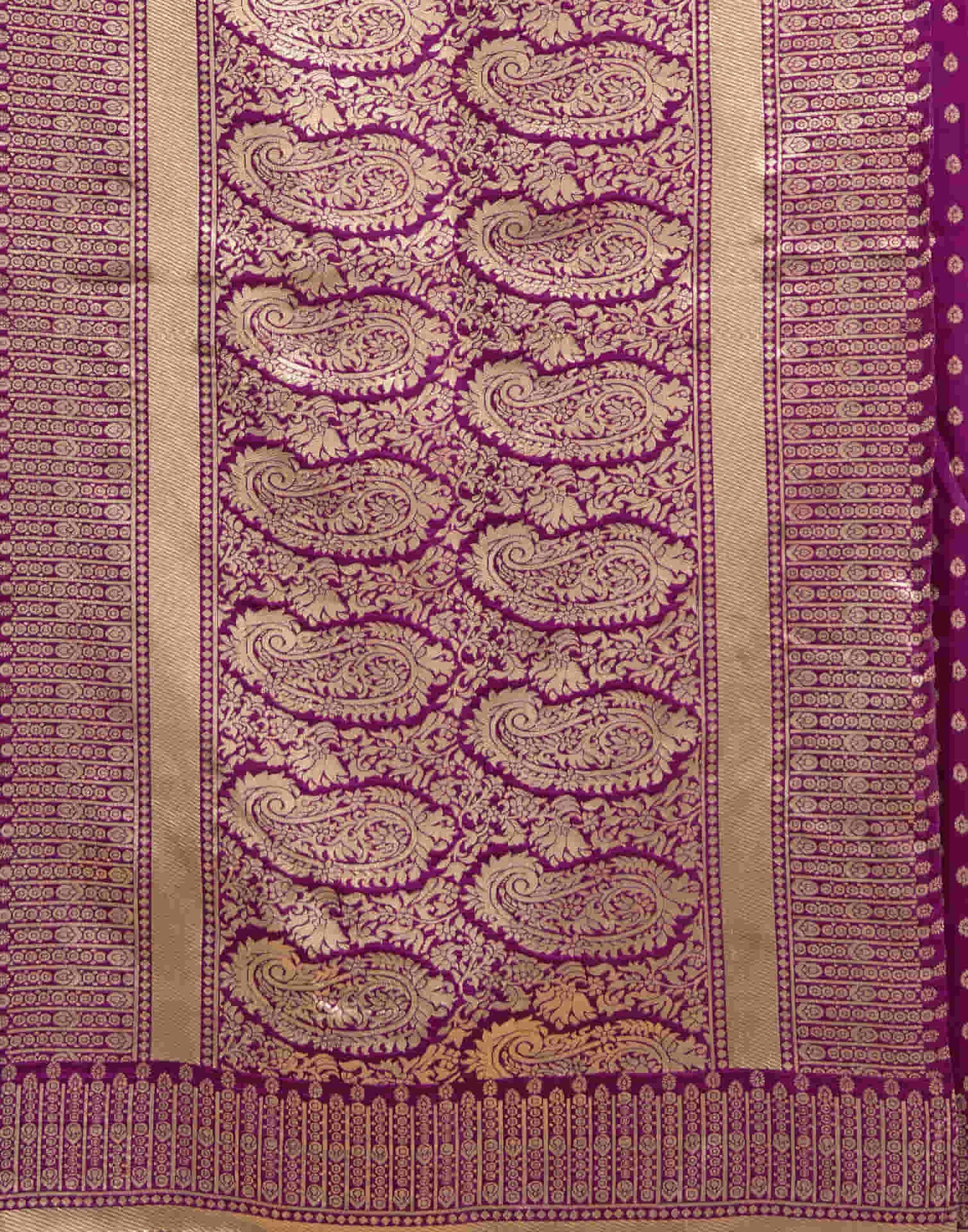 Deep Purple Silk Woven Banarasi Saree