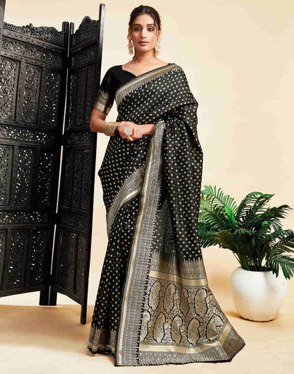 Black Silk Woven Banarasi Saree