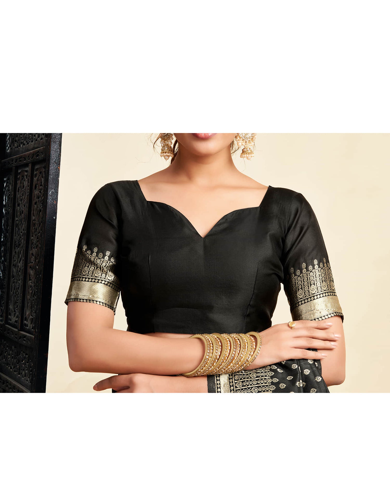 Black Silk Woven Banarasi Saree