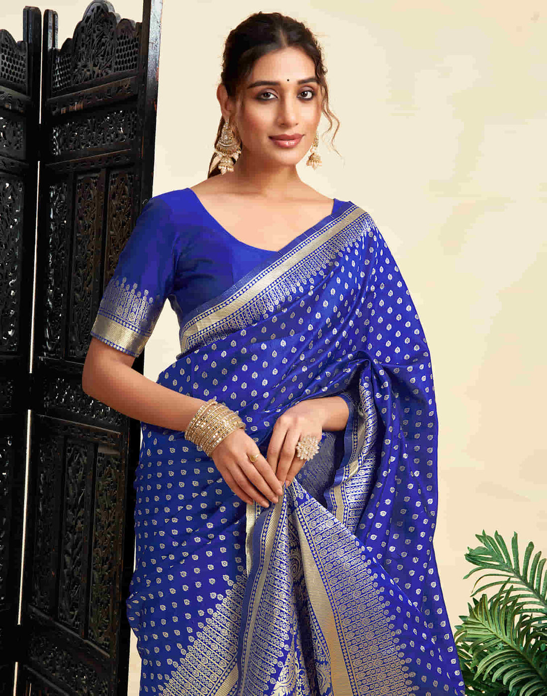 Blue Silk Woven Banarasi Saree