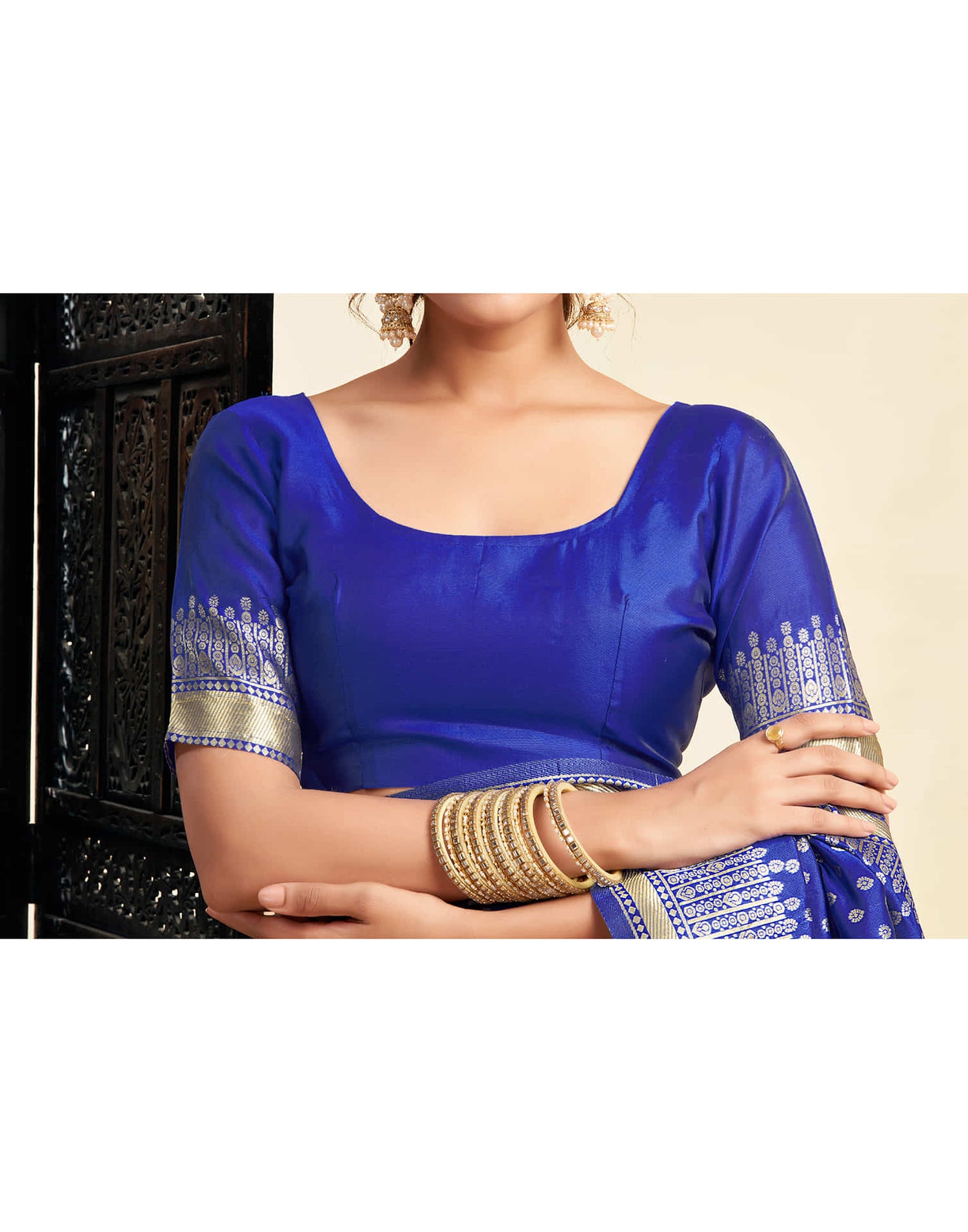 Blue Silk Woven Banarasi Saree