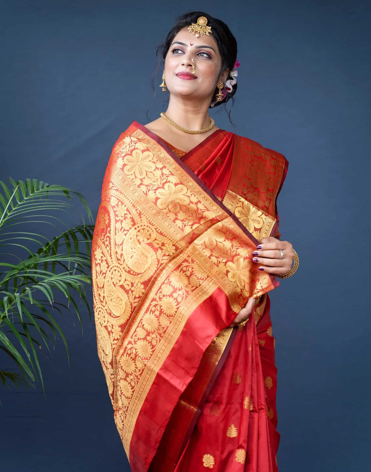 Red Silk Woven Banarasi Saree