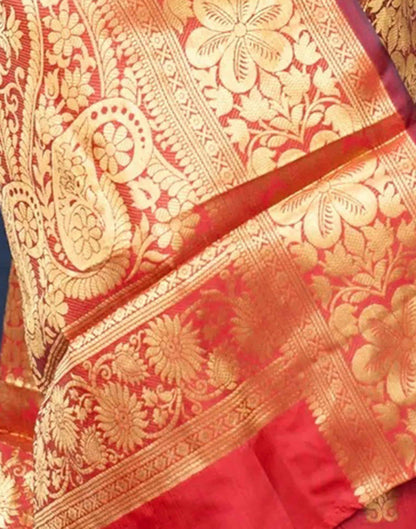 Red Silk Woven Banarasi Saree