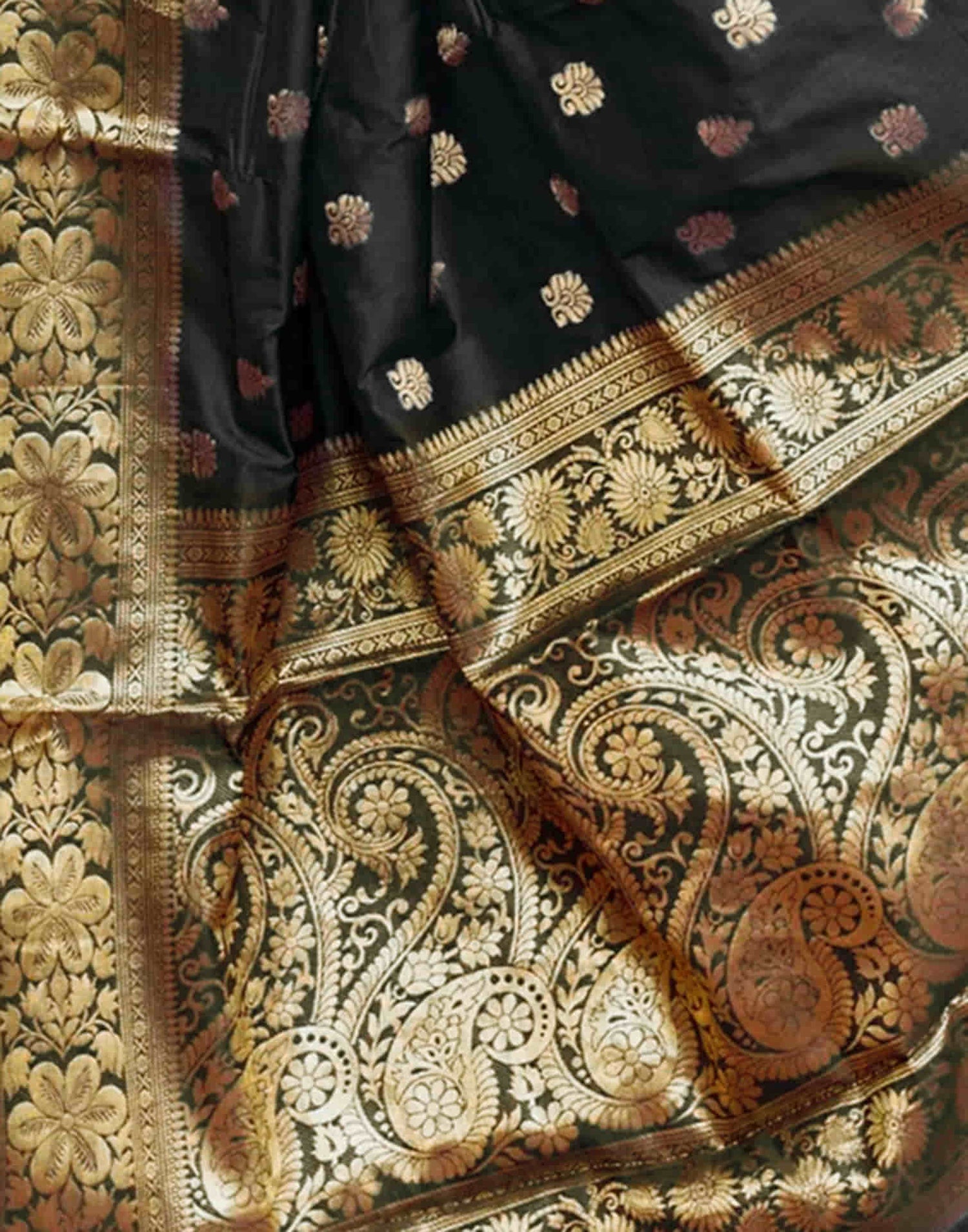 Black Silk Woven Banarasi Saree