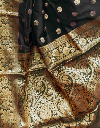 Black Silk Woven Banarasi Saree