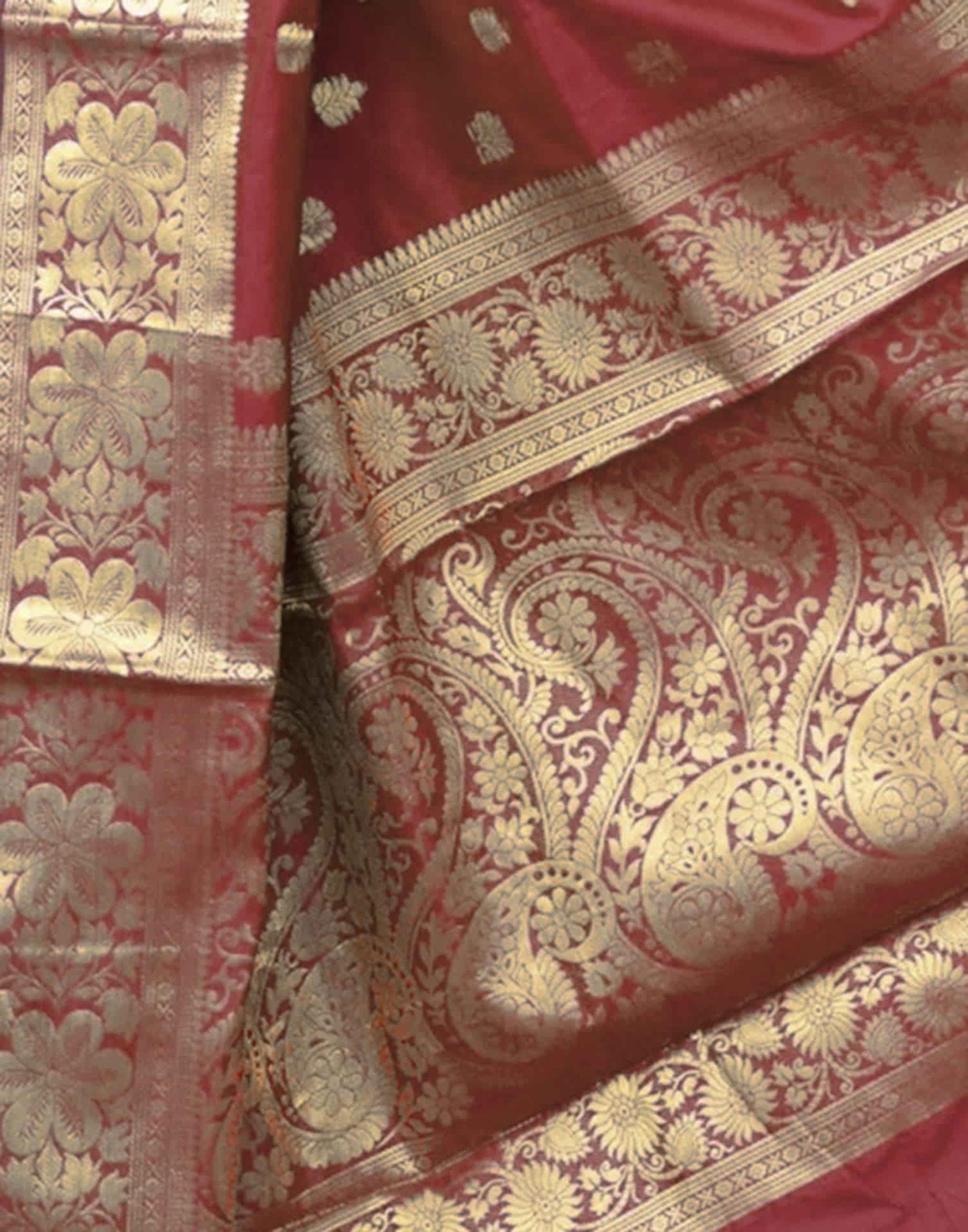 Brown Silk Woven Banarasi Saree