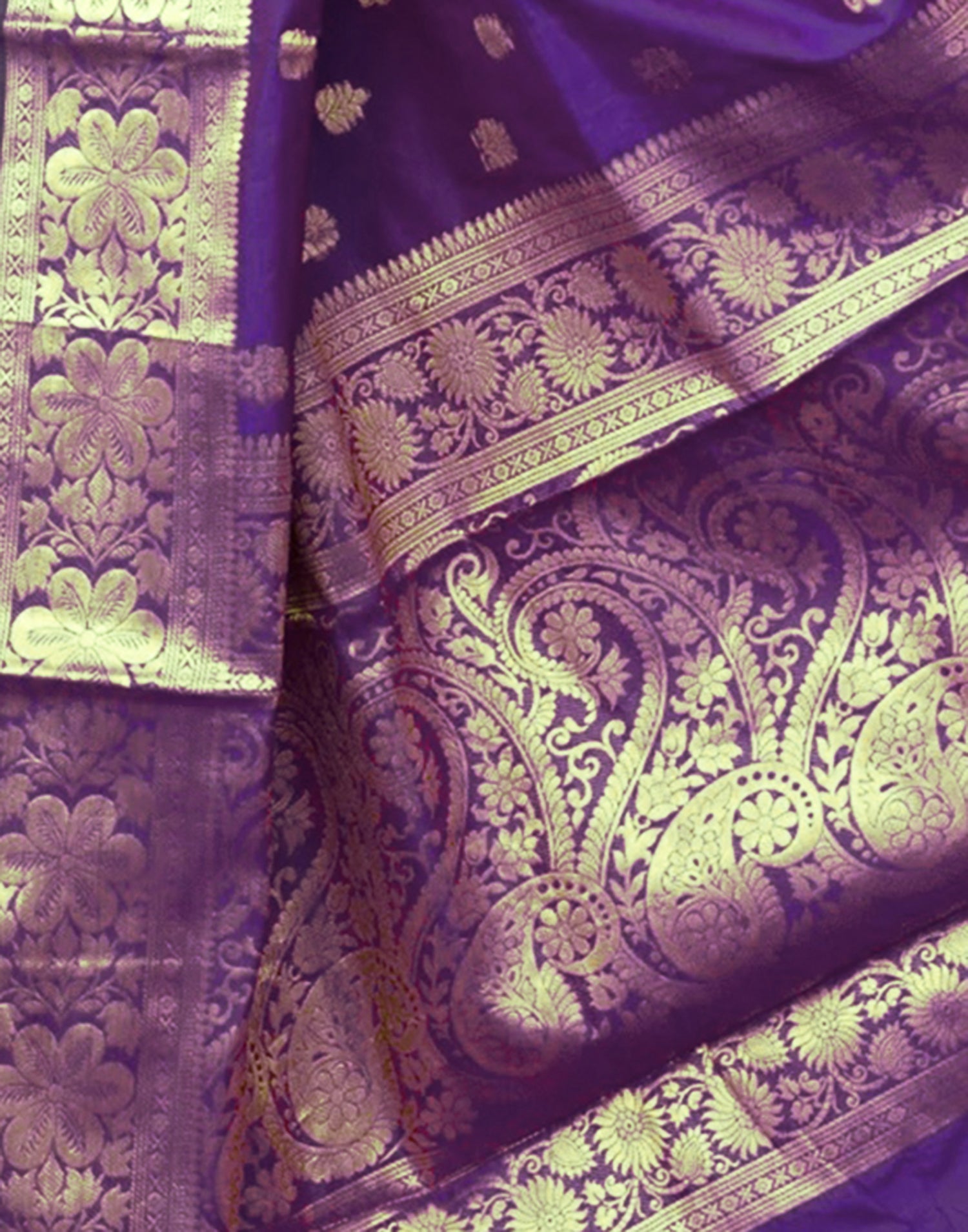 Wine Silk Woven Banarasi Saree