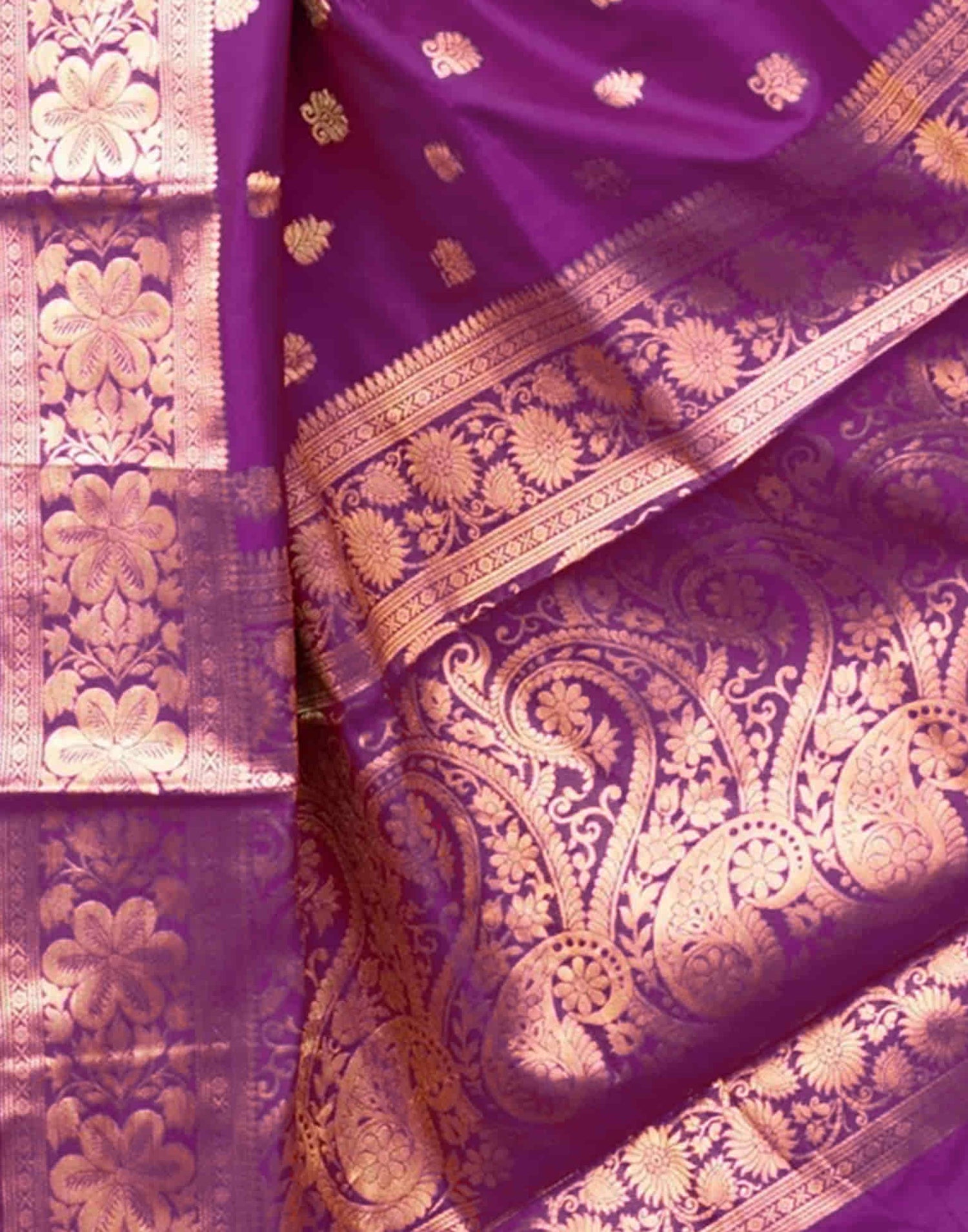 Magenta Silk Woven Kanjivaram Saree